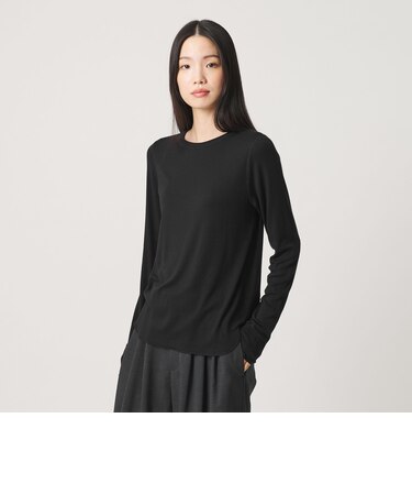 毛セルロースブレンド クルーネック カットソー