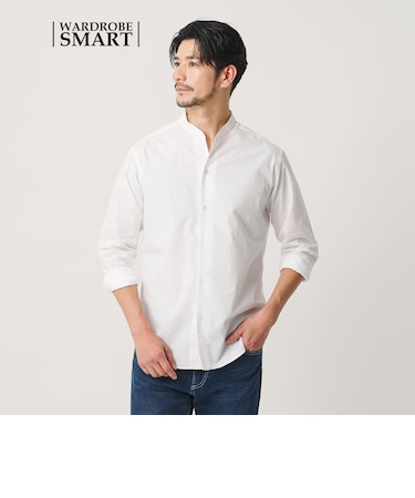 【WEB限定 WARDROBE SMART】コットン バンドカラー スキッパー シャツ
