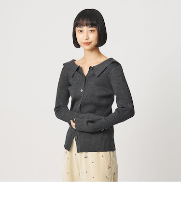 ポリエステルブレンド 2WAY シャツカーディガン ウォッシャブル