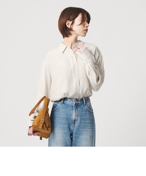 レーヨン ドットジャガード タック レギュラーカラー シャツ