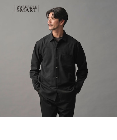 【WEB限定 WARDROBE SMART】ウールライク シャツ