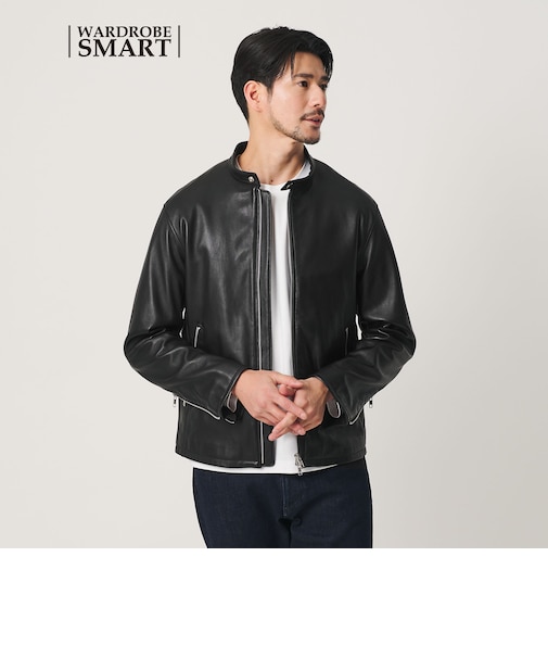 【WEB限定 WARDROBE SMART】 シープ シングル ライダースジャケット