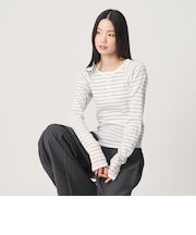 【別注】<Healthknit>ボーダー ヘンリーネック プルオーバー