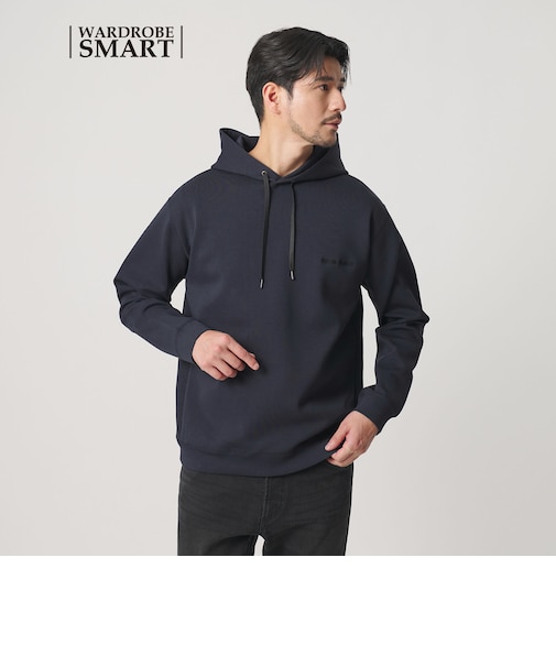 【WEB限定 WARDROBE SMART】ダブルニット ロゴ スウェットフーディ/セットアップ対応 【抗菌・防臭】