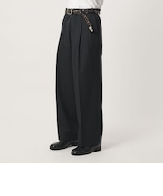 ウールミックス ツイル 2タック ワイド ストレート スラックス