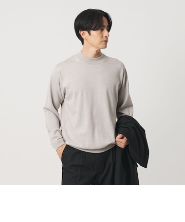コットン カシミヤ ジャケットネック ニット ウォッシャブル