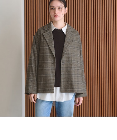【WEB限定 Wardrobe DAILY MINIMAL】テーラード チェック ジャケット