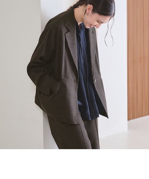 【WEB限定 Wardrobe DAILY MINIMAL】テーラード チェック ジャケット