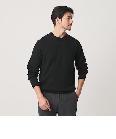 【WEB限定 WARDROBE SMART】マシーンウォッシャブル ウールミックス アゼ クルーネック