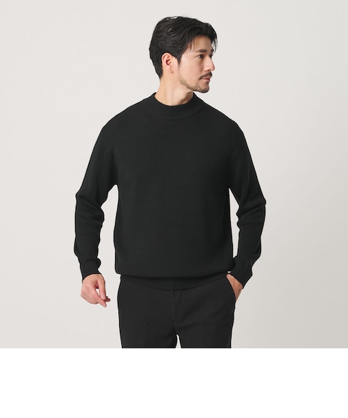 【WEB限定 WARDROBE SMART】マシーンウォッシャブル ウールミックス アゼ モックネック
