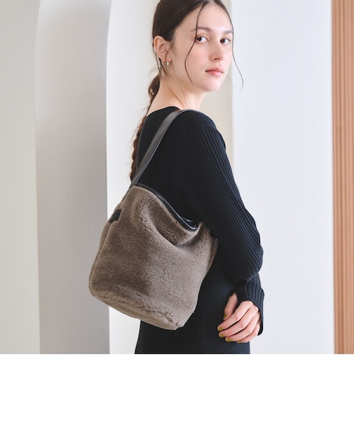 【別注】<Folna>トグル ムートンライク ワンショルダーバッグ