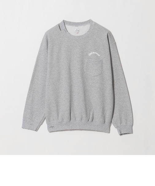 ＜Charcoal＞ダメージ＆プリント スウェットプルオーバー