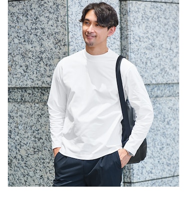 【WEB限定】JUST fit クリーン カノコ モックネック 長袖 Tシャツ -抗菌-