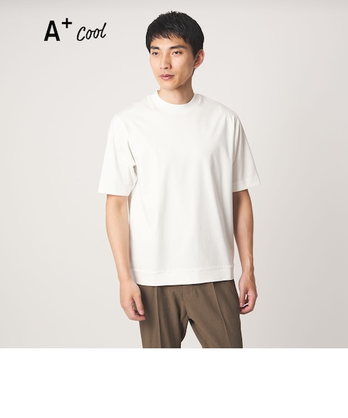 A+ COOL スムース クルーネック カットソー -接触冷感・抗菌-