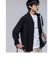 SHIELDRY フライフロント 長袖 オープンカラー シャツ -伸縮性・UVカット・遮熱-
