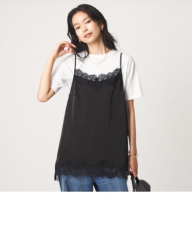 【WEB限定】<at ease>レースキャミ × Tシャツ セット