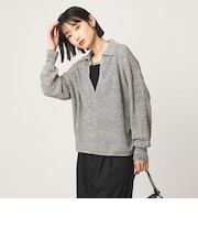 メランジ スキッパー ニット