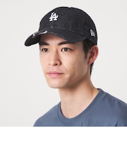 【別注】<NEW ERA>9TWENTY ダメージ デニム LA キャップ ブラック