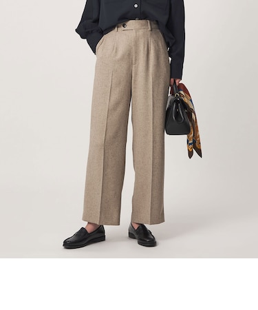 ネップツイル ストレート パンツ マシンウォッシャブル