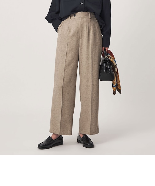 ネップツイル ストレート パンツ マシンウォッシャブル