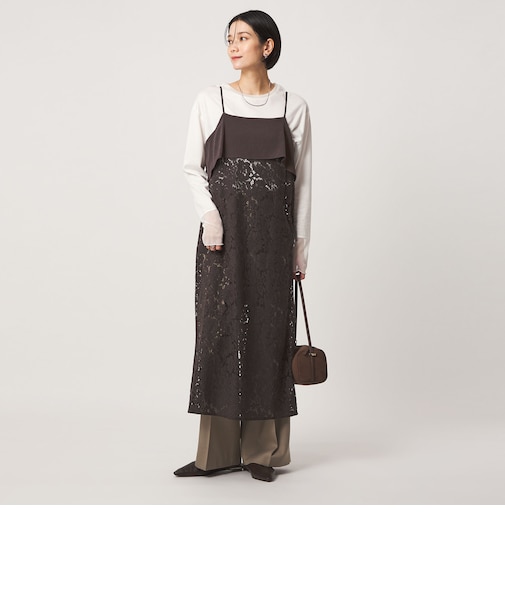レース レイヤード キャミソール ワンピース