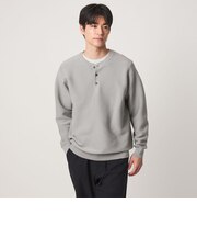 【WEB限定】ガーター編み ヘンリーネック ニット