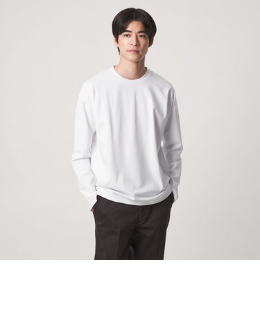 オーガニック コットン ポンチ クルーネック 長袖 Tシャツ