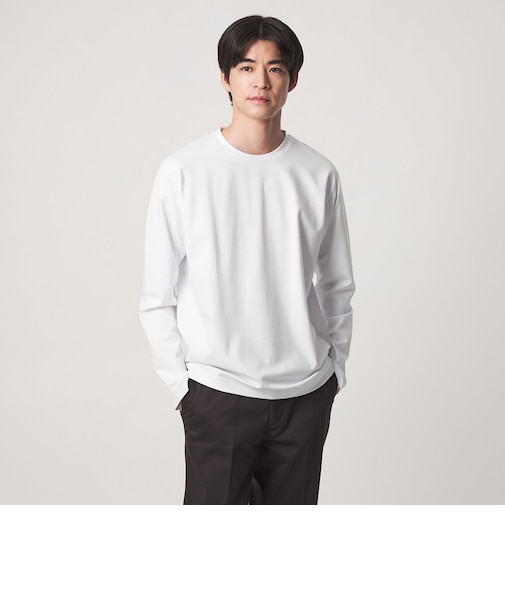 オーガニック コットン ポンチ クルーネック 長袖 Tシャツ