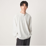 FINE BASIC ヴィンテージライク ヘンリーネック 長袖 カットソー Tシャツ