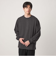FINE BASIC ヴィンテージライク ヘンリーネック 長袖 カットソー Tシャツ