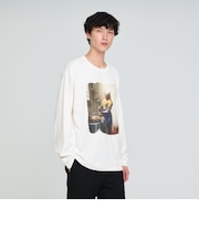 フェルメール クルーネック プリント 長袖 Tシャツ