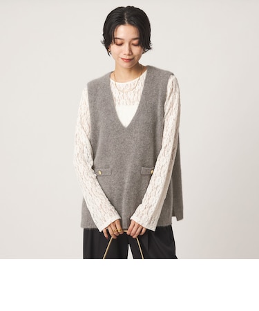 ヘアリー ニット ベスト