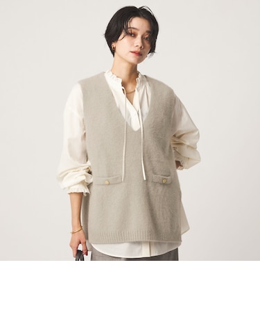 ヘアリー ニット ベスト