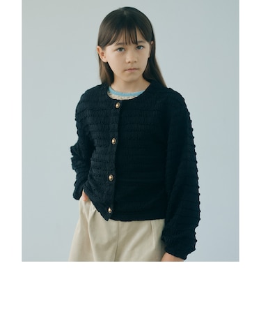カットジャガード カーディガン / キッズ 120cm-160cm