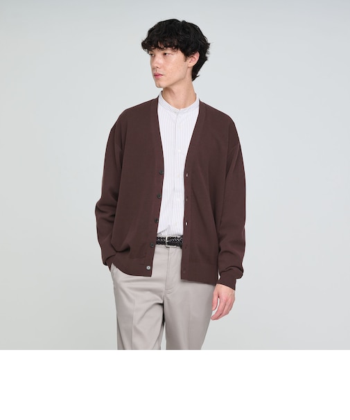コットン カシミヤ ミラノリブ Vネック カーディガン -ハンドウォッシャブル-