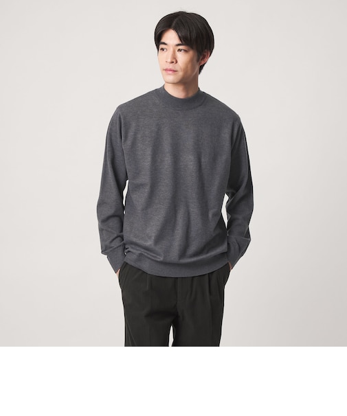 【WEB限定】JUST fit ハイゲージ ジャケイン モックネック ニット