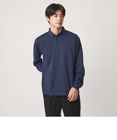 【WEB限定】JUST fit デイリー ドライ ボタンダウン 長袖 ポロシャツ -吸水速乾・抗菌-
