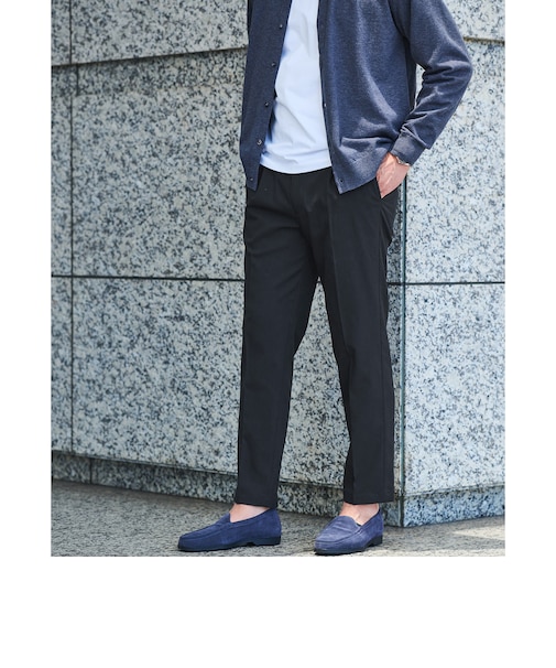 【WEB限定】JUST fit ウールライク 1プリーツ イージーパンツ -ストレッチ-