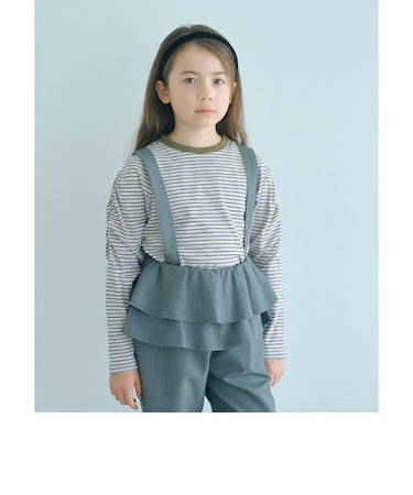 【COOL CHIC GIRLS STYLE】ボーダー シャーリング プルオーバー / キッズ120cm-160cm