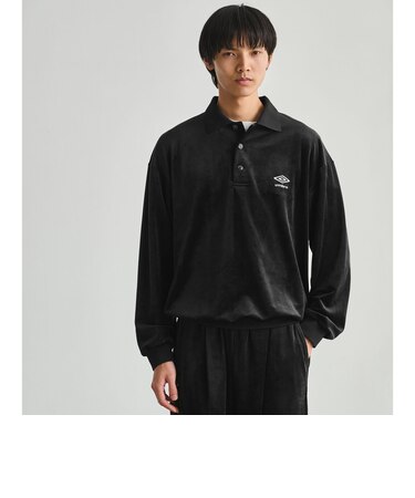 【別注】<UMBRO>ベロア 長袖 ポロシャツ