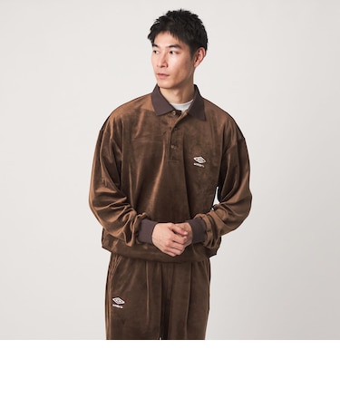 【別注】<UMBRO>ベロア 長袖 ポロシャツ