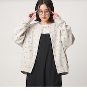 【WEB限定】＜at ease＞ダブルフェイス クルーネック カットソー カーディガン