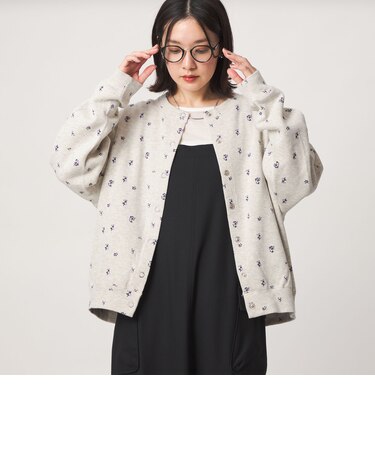 【WEB限定】<at ease>ダブルフェイス クルーネック カットソー カーディガン