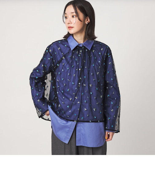 【WEB限定】<at ease>チュール シシュウ プルオーバー