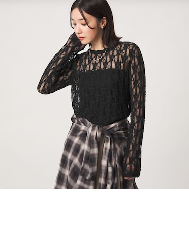 【WEB限定】<at ease>レース カットソー