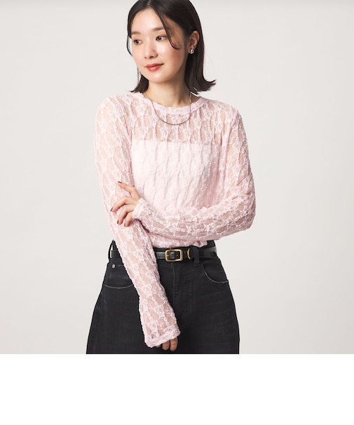 【WEB限定】<at ease>レース カットソー