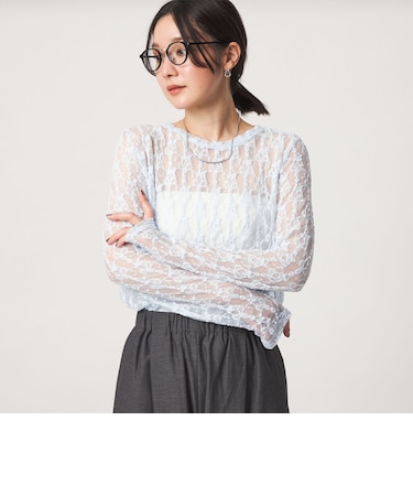 【WEB限定】<at ease>レース カットソー