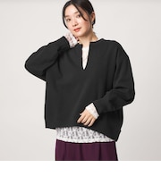 【WEB限定】<at ease>ダブルフェイス Vネック プルオーバー カットソー