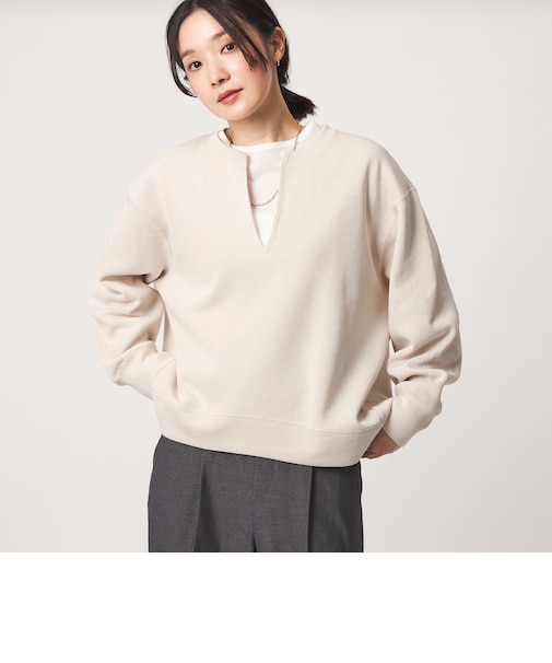 【WEB限定】<at ease>ダブルフェイス Vネック プルオーバー カットソー