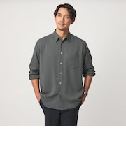 【WEB限定】JUST fit ウールライク リラックス 長袖 シャツ